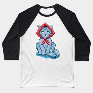 Babushcat Cute Russian Cat Pun Baseball T-Shirt